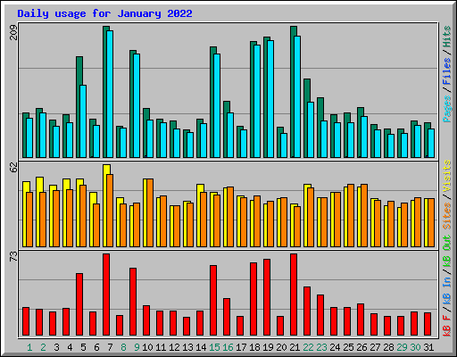 Daily usage for January 2022