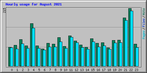 Hourly usage for August 2021