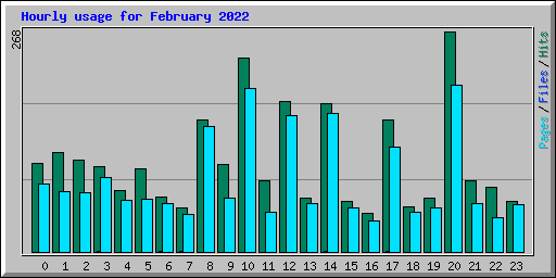 Hourly usage for February 2022