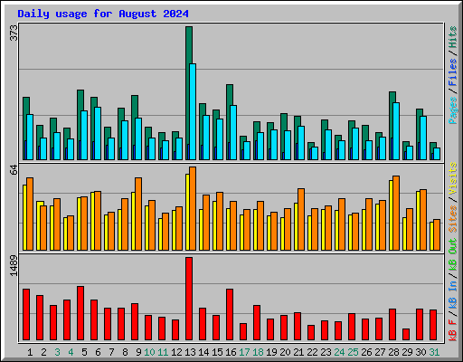 Daily usage for August 2024