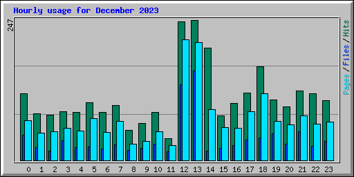 Hourly usage for December 2023