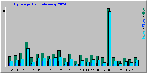 Hourly usage for February 2024