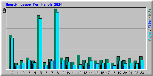 Hourly usage for March 2024