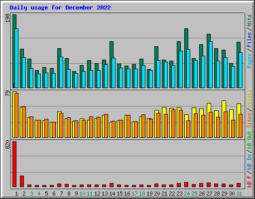 Daily usage for December 2022