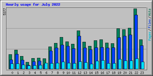 Hourly usage for July 2022