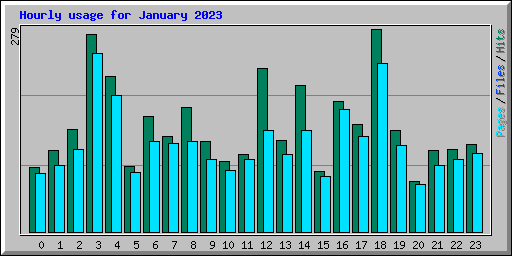 Hourly usage for January 2023